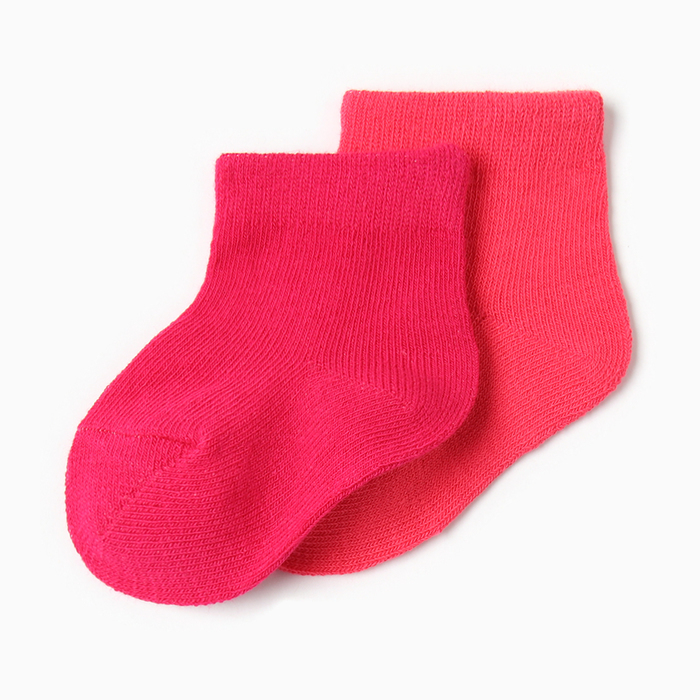 Носки детские Хлопок (2 пары), цвет коралловые/фуксия, р-р 10-12