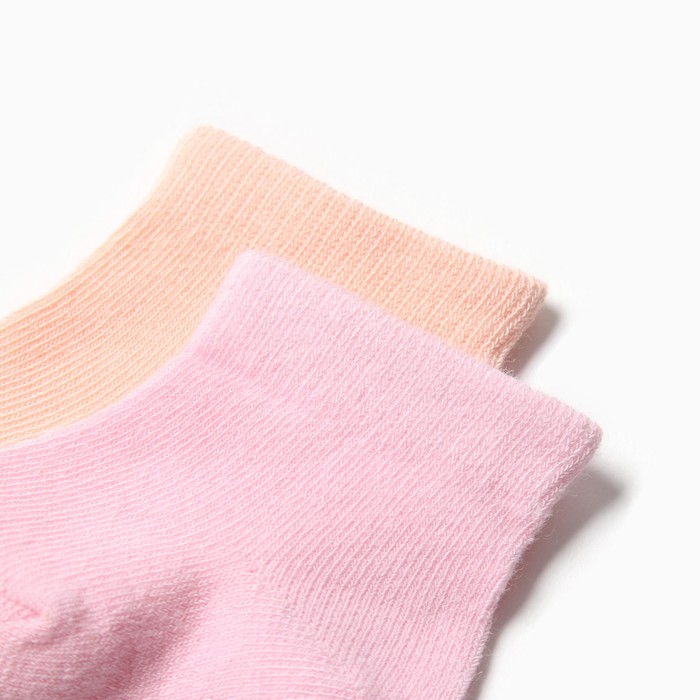 фото Носки детские хлопок (2 пары), цвет розовый/ персиковый, р-р 10-12 milv