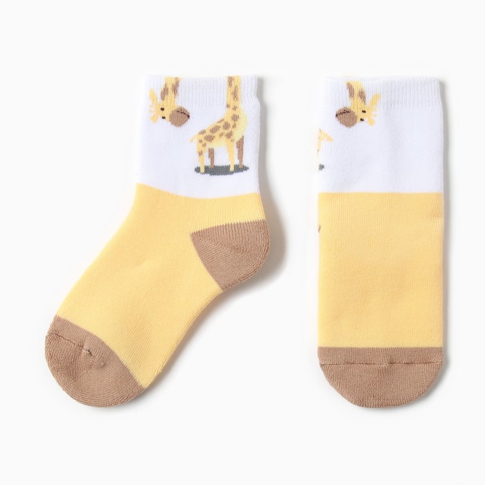 Носки детские махровые, цвет жёлтый, размер 14-16