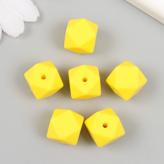 

Бусина силикон "Многогранник" ярко-желтая d=1,4 см
