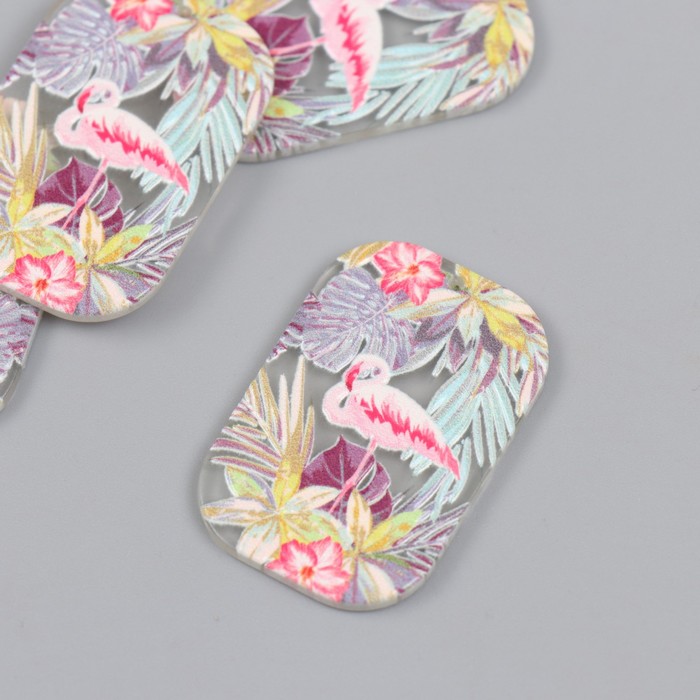 

Декор для творчества акрил "Фламинго и экзотические цветы" 0,2х2,6х4 см