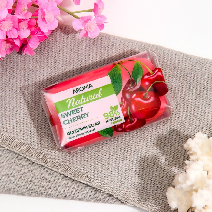 Мыло туалетное Aroma Natural Sweet cherry с экстрактом вишни, 100 гр