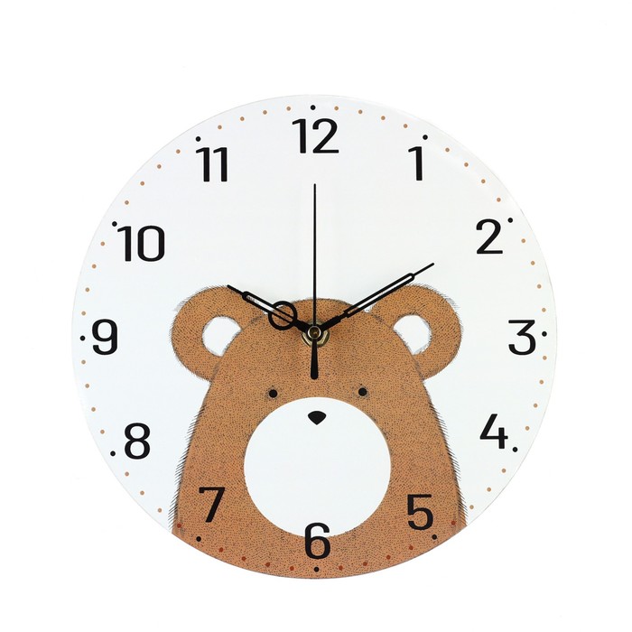 Часы настенные, серия: Интерьер, Медведь, дискретный ход, d-23 см