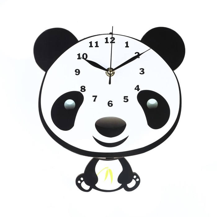 Часы настенные, серия: Детские, Панда, с маятником, 22 х 26 см