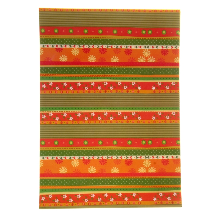 Декупажная карта плотность 38 гр "Цветочки на полоске"