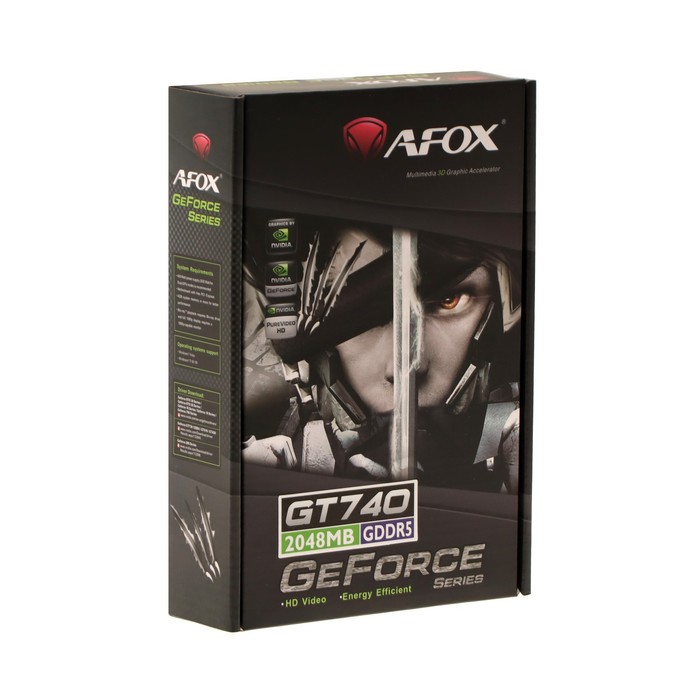 Видеокарта Afox GT740 LP Single Fan, 2Гб, 128bit, GDDR5, DVI, HDMI, VGA, HDCP видеокарта afox gtx750ti 4gb gddr5 128bit dvi hdmi dp dual fan rtl af750ti 4096d5h1 v2