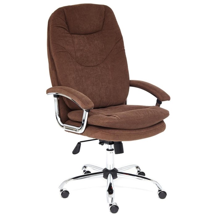 Кресло руководителя SOFTY LUX флок, коричневый, 6 22695