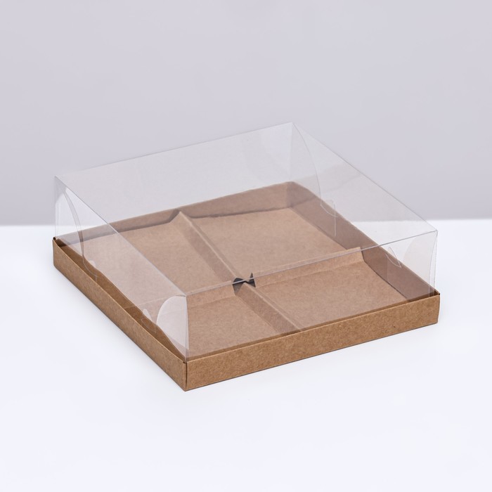 Коробка для муссовых пирожных 4 штуки, 17x17x6 Крафт набор пирожных муссовых арт торт ассорти 400 г