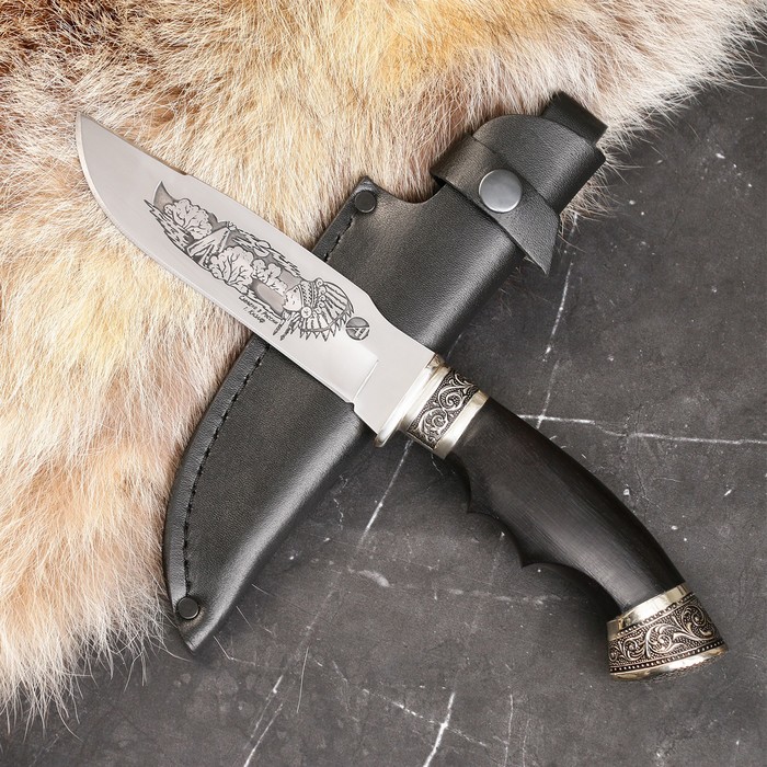 Нож кавказский Шаман сталь - 65Х13, гарда - мельхиор нож кавказский север с ножнами сталь 65х13 рукоять бук