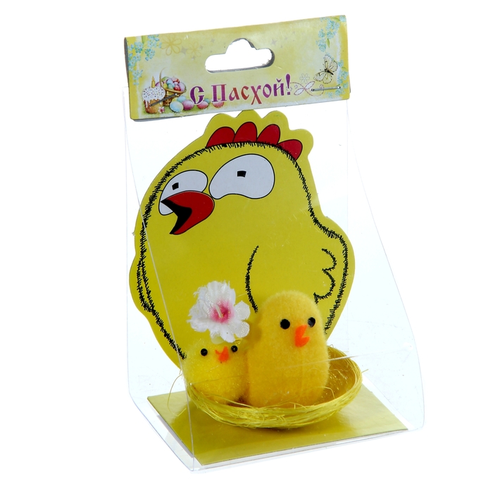 Сувенир "Цыпа с цыплёнком и цветком"