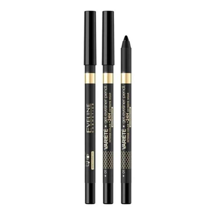 

Карандаш для глаз Eveline Variété Gel, гелевый, водостойкий, 01 pure black