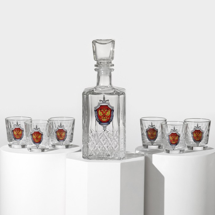 Набор питьевой «Герб ФСБ», стеклянный, 7 предметов: графин 500 мл, 6 стопок 50 мл набор серебряных стопок герб 6 предметов