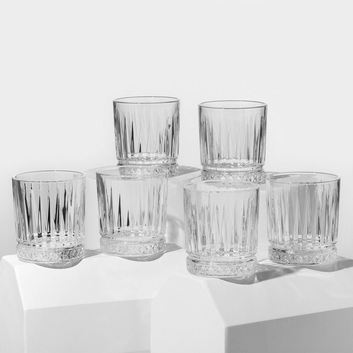 цена Набор низких стаканов, стеклянный, d=8 см, h=9 см, 270 мл, 6 шт