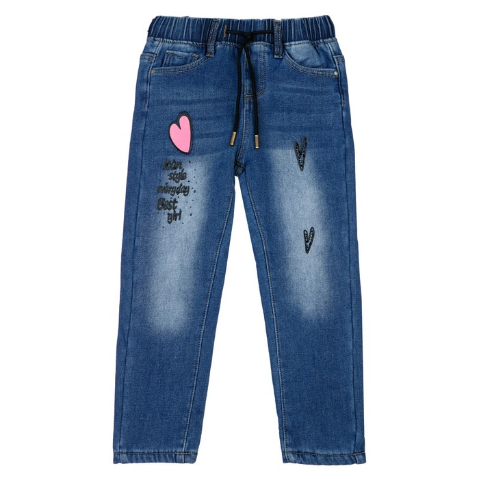Брюки джинсовые утепленные для девочки, рост 104 см