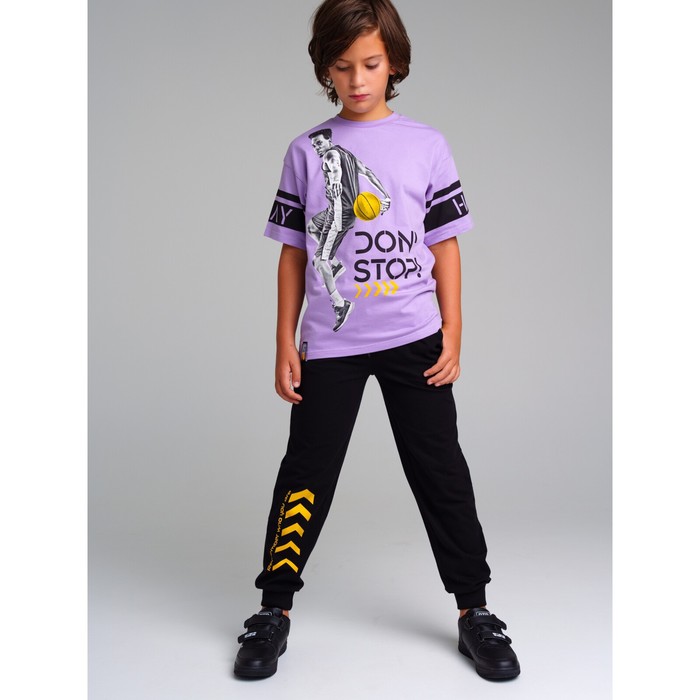 фото Комплект для мальчика: футболка, брюки, рост 140 см playtoday