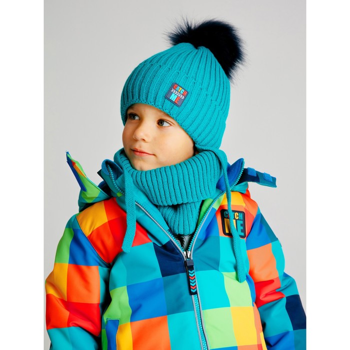 Комплект для мальчика: шапка, снуд, размер 50