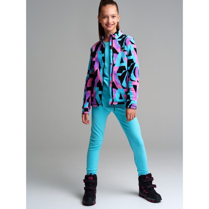 фото Термокомплект для девочки: брюки, толстовка, рост 128 см playtoday