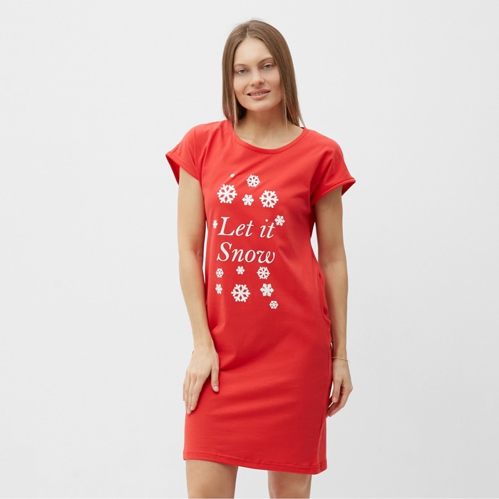 Туника (платье) домашнее женское, цвет красный, размер 50 платье туника женское размер 50