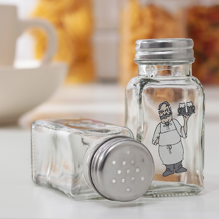 Набор для специй 50 мл "Повар" 9 см, 2 шт, цвет МИКС