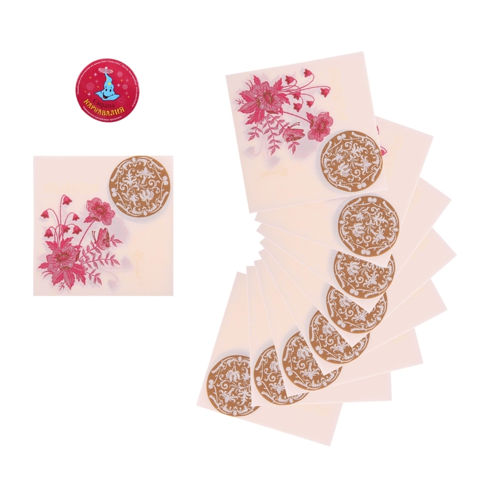 Салфетки бумажные (набор 20 шт) "Цветы" 33*33 см