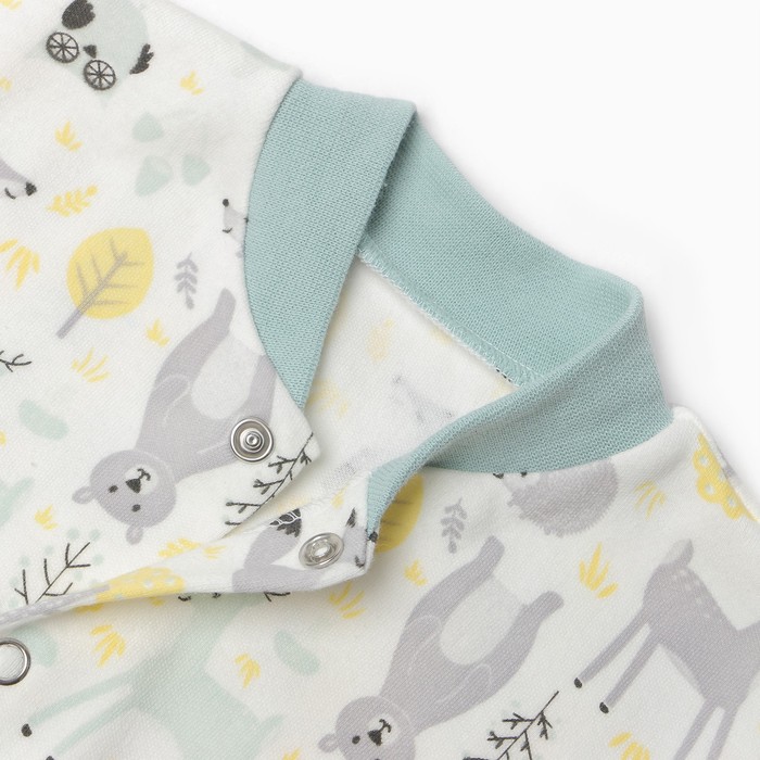 фото Комбинезон детский, цвет молочный/звери, рост 68 см рыжик