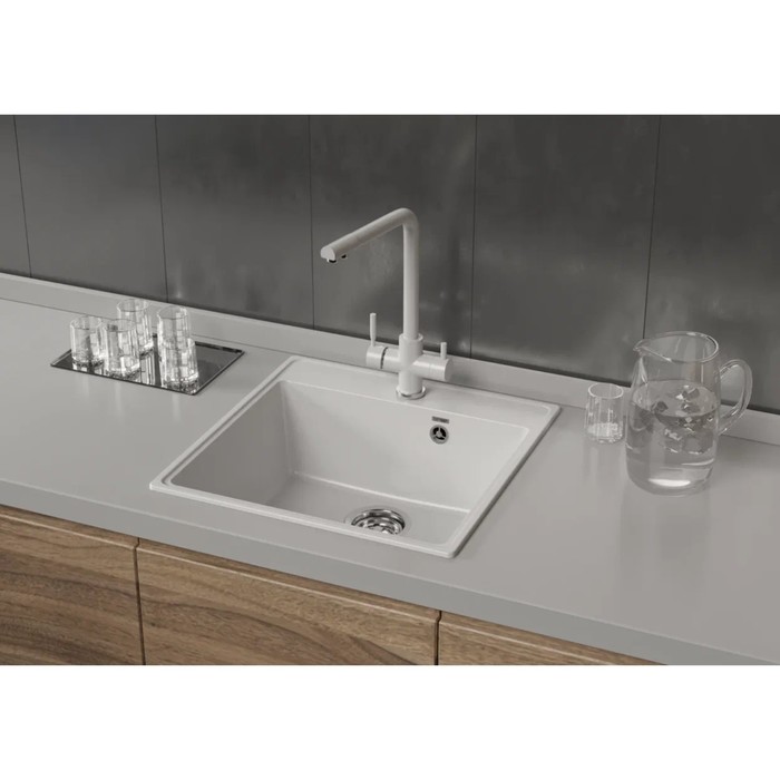 

Мойка кухонная кварцевая Ulgran Quartz Forte 505, 505х505 мм, цвет 07 уголь