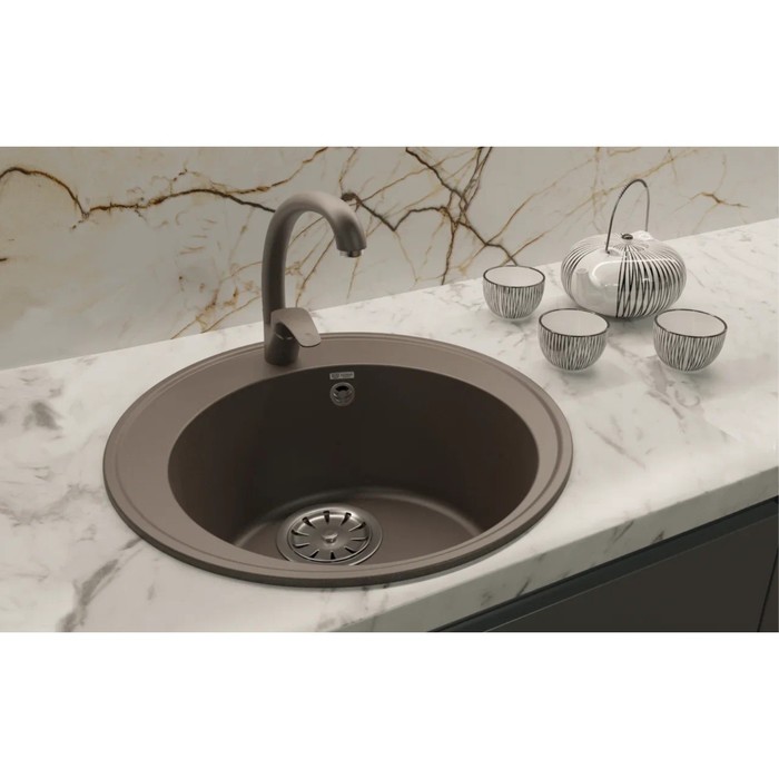 

Мойка кухонная кварцевая Ulgran Quartz Nora 485, d=485 мм, цвет 08 космос