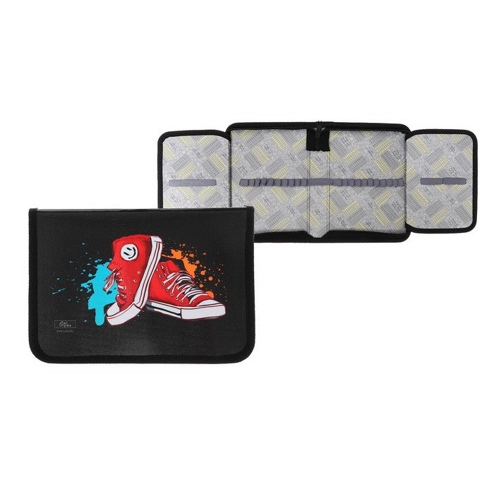 

Пенал 1 секция, 140 х 205 х 38 мм, 2 откидные планки, Calligrata 30П32_2В "Кеды", ламинированный картон