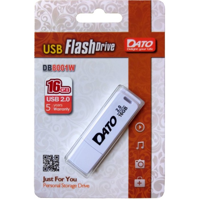 

Флеш Диск Dato 16GB DB8001 DB8001W-16G USB2.0 белый