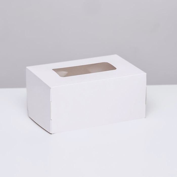 Коробка складная, с окном, белая, 15 х 10 х 7 см коробка складная с окном крафтовая 15 х 10 х 7 см