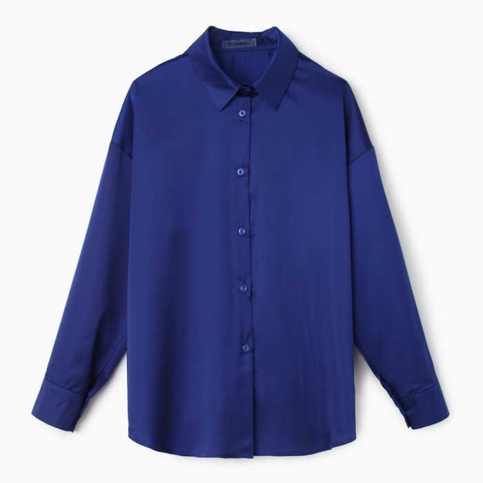 Рубашка женская, цвет синий, размер М (44)