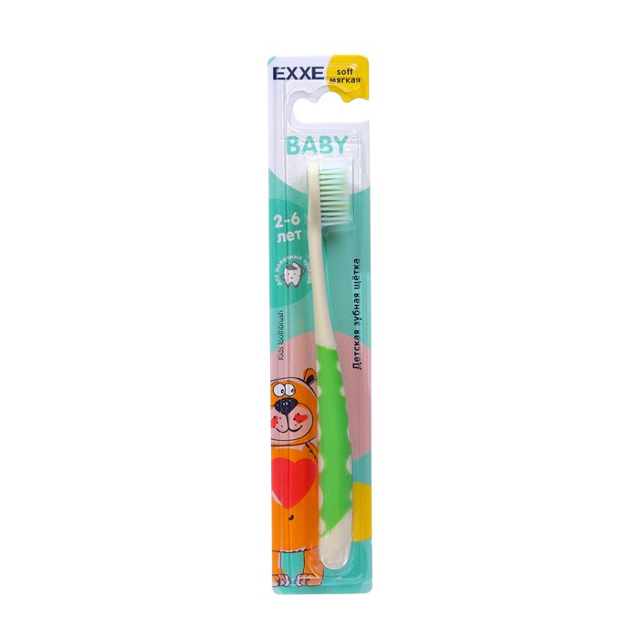Детская зубная щетка EXXE Baby 2-6 лет, мягкая эксе exxe baby зубная щетка детская мягкая 2 6 лет
