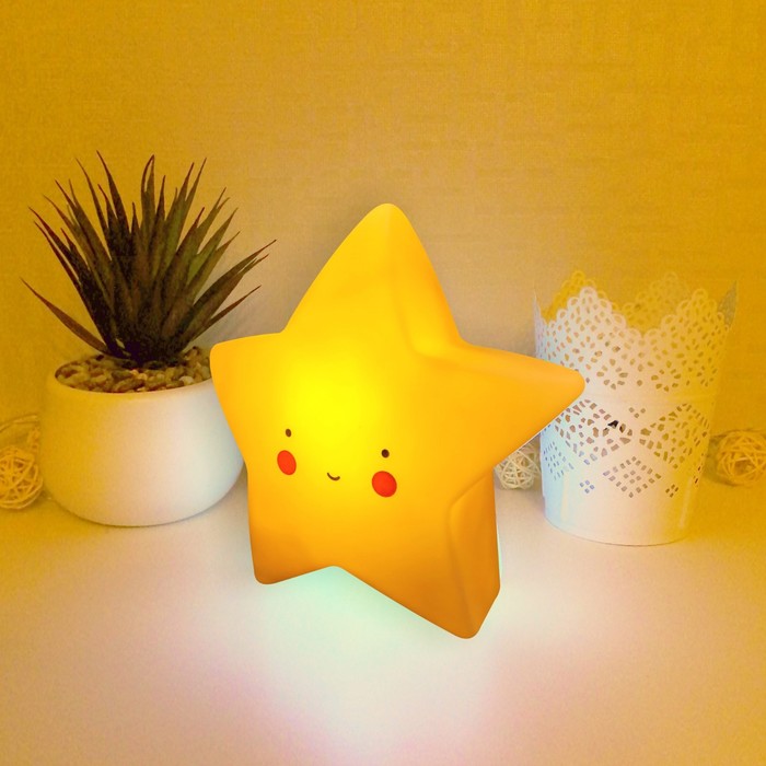 

Светодиодный ночник «Звезда» жёлтый, 3хLR44, акрил, 53х137х145мм.