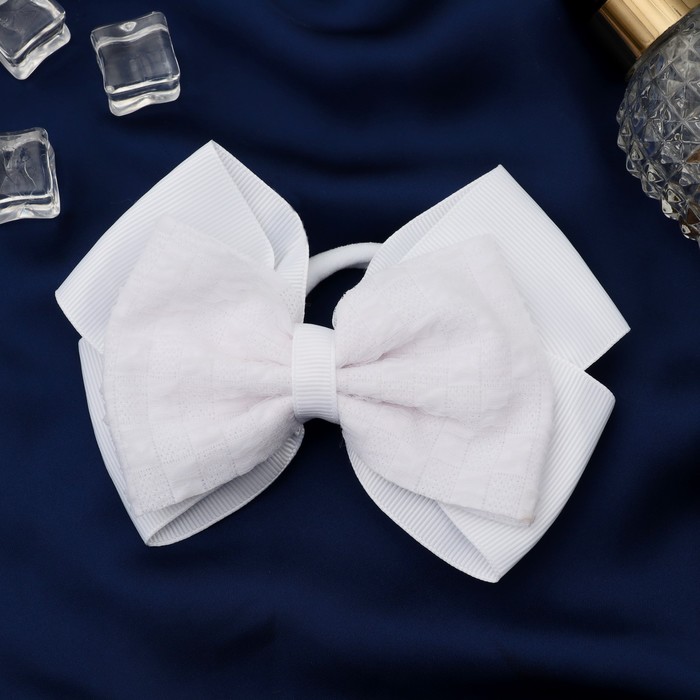 

Резинка для волос бант "Школьница" стиль классика, 9х13 см, белый