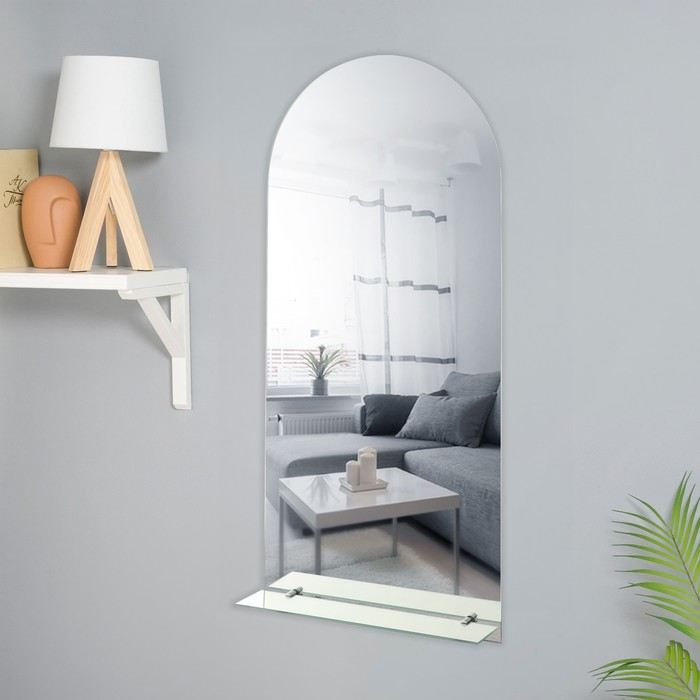 Зеркало Арка, с полкой, 110×50 см зеркало dubiel vitrum pr 50 с подсветкой арка