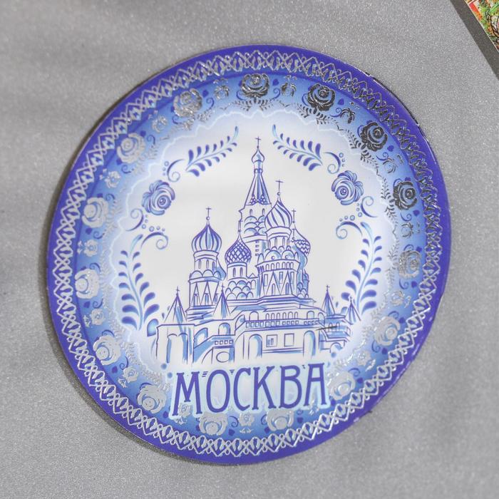 Магнит под гжель «Москва»