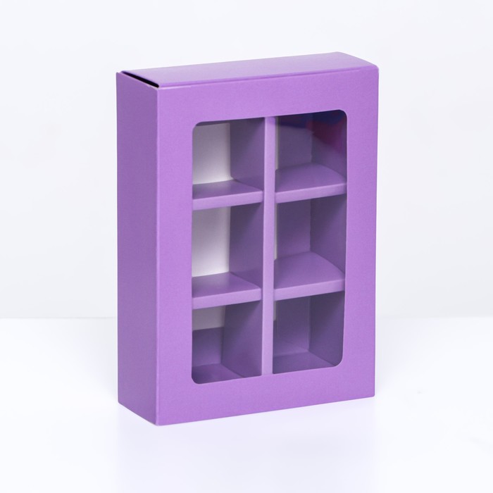 

Коробка для конфет 6 шт, сиреневый, 13,7 х 9,85 х 3,86 см