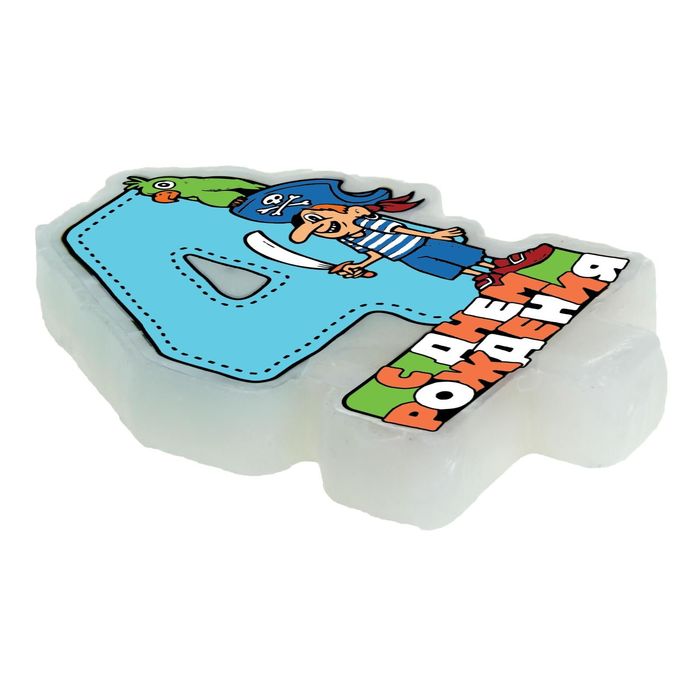 Свеча в торт "Пират" цифра "4"