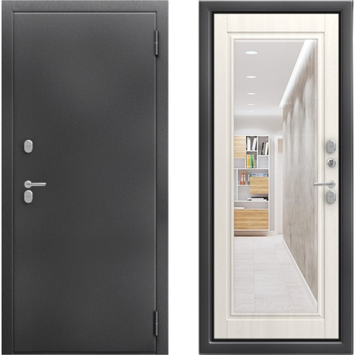 Входная дверь «Сибирь 3К Термо Шайн», 870×2050 мм, левая, антик серебро/филадельфия крем сейф дверь argus да 91 870 × 2050 мм левая цвет крем филадельфия