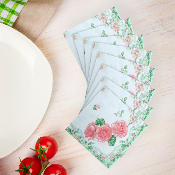 Салфетки бумажные (набор 20 шт) 33*33 см "Розовое настроение"