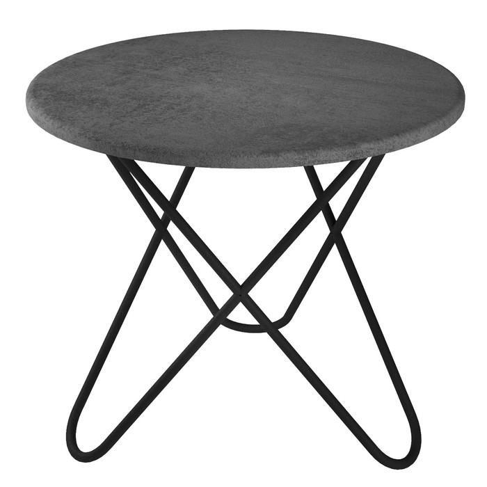 Стол журнальный BeautyStyle 20, 500х500х450, Серый бетон/Черный стол журнальный мебелик beautystyle 15 серый бетон бук