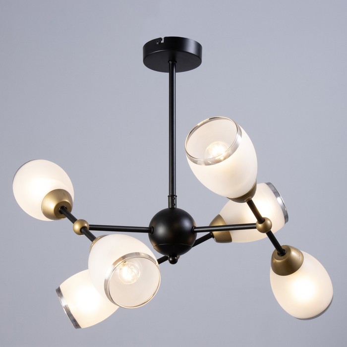 

Люстра "Орбита" 6х60Вт Е14 черный 46х46х37см