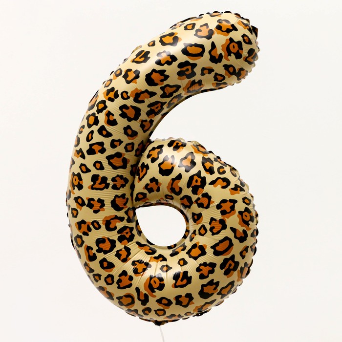 Шар фольгированный 32 «Цифра 6», цвет леопард шар фольгированный 32 цифра 6 цвет серебристый