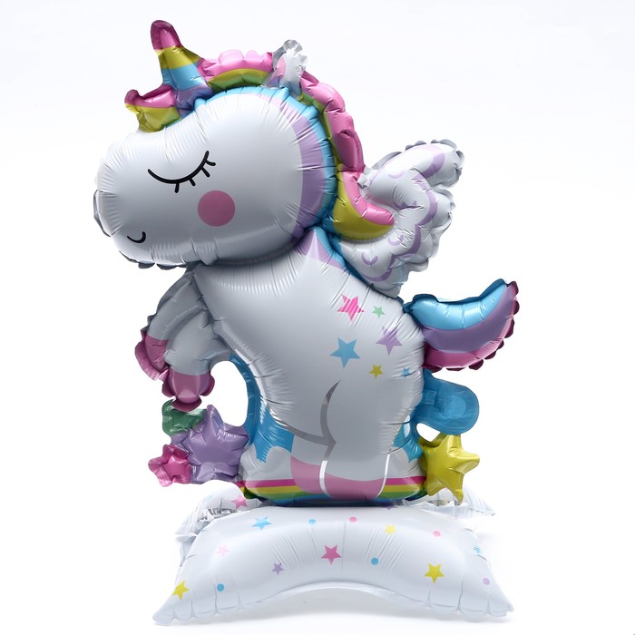 

Шар фольгированный 15" «Радужный единорог», с подставкой