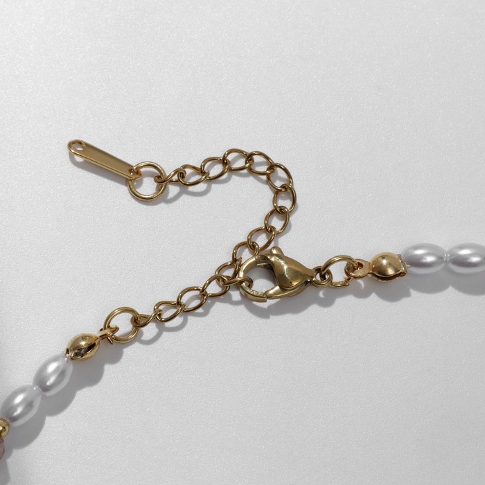 

Чокер "Майорка" с хрусталём, цвет бело-коричневый