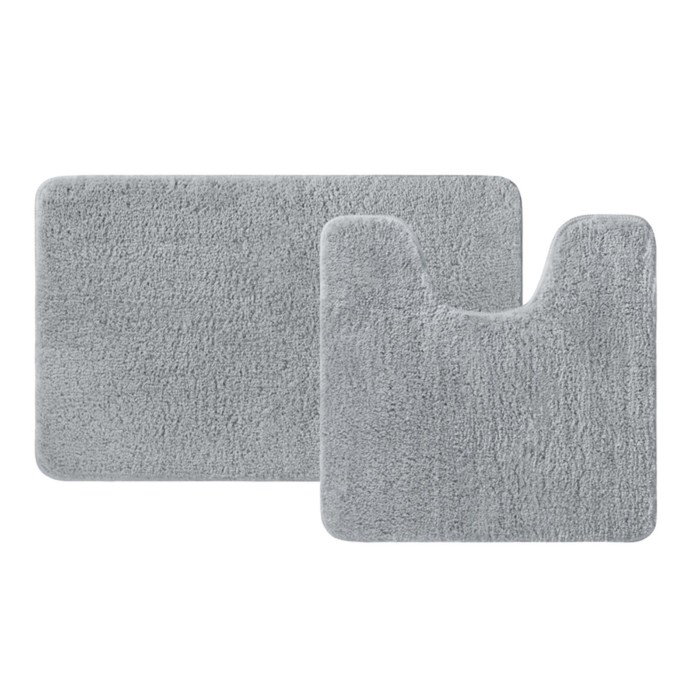 Набор ковриков для ванной IDDIS, 50х80 см, 50х50 см, микрофибра, цвет серый