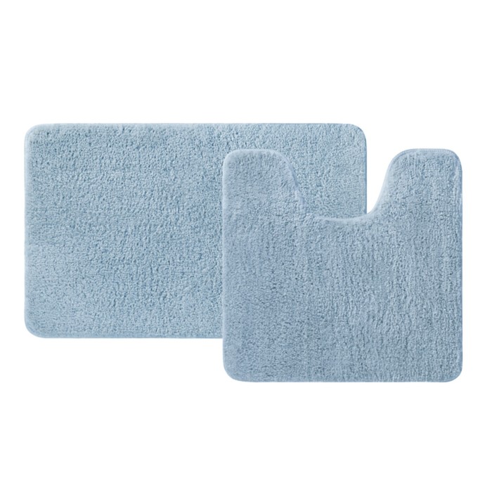 Набор ковриков для ванной IDDIS, 50х80 см, 50х50 см, микрофибра, цвет синий