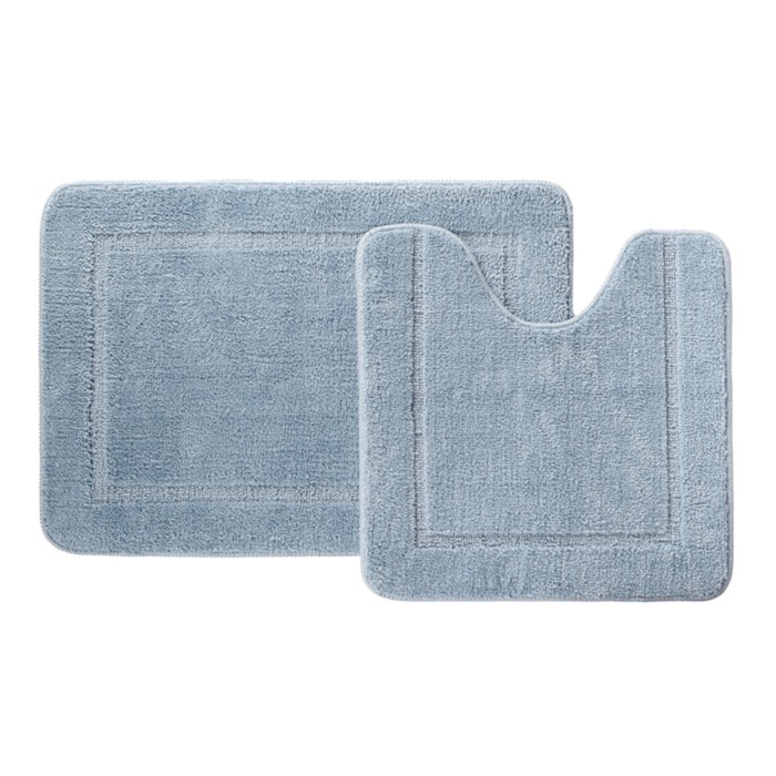 Набор ковриков для ванной IDDIS, 65х45 см, 45х45 см, микрофибра, цвет голубой