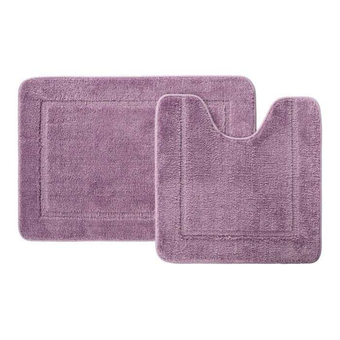 Набор ковриков для ванной IDDIS, 65х45 см, 45х45 см, микрофибра, цвет фиолетовый