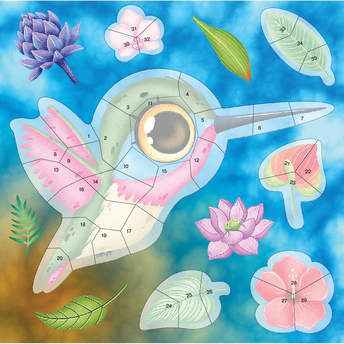 

Аппликация наклейками по номерам «В тропиках»